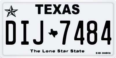 TX license plate DIJ7484