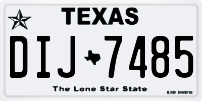 TX license plate DIJ7485