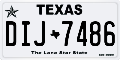 TX license plate DIJ7486