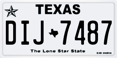 TX license plate DIJ7487