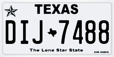 TX license plate DIJ7488