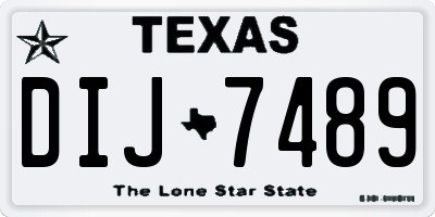 TX license plate DIJ7489