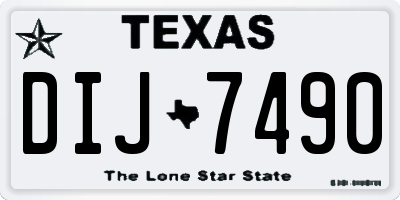TX license plate DIJ7490