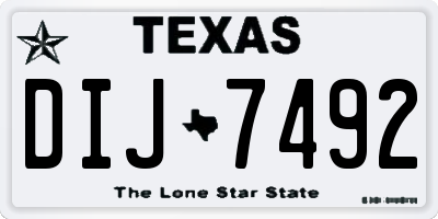 TX license plate DIJ7492