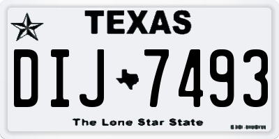 TX license plate DIJ7493