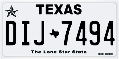 TX license plate DIJ7494