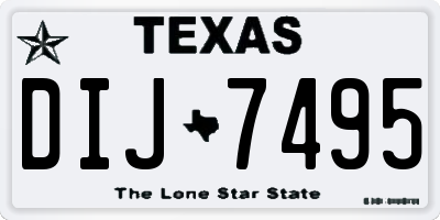 TX license plate DIJ7495
