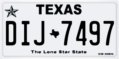 TX license plate DIJ7497