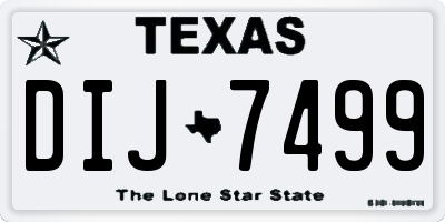 TX license plate DIJ7499
