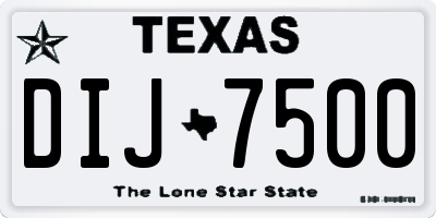 TX license plate DIJ7500