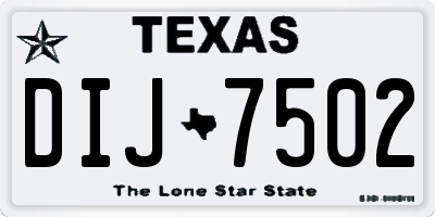 TX license plate DIJ7502