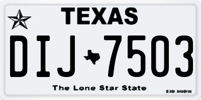 TX license plate DIJ7503