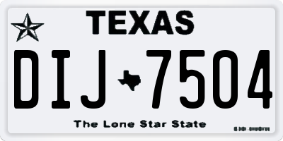 TX license plate DIJ7504
