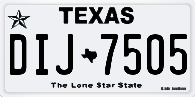 TX license plate DIJ7505