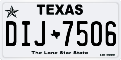 TX license plate DIJ7506