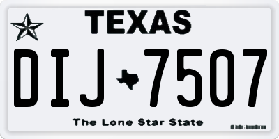 TX license plate DIJ7507