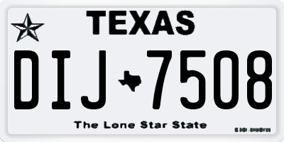TX license plate DIJ7508