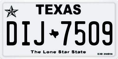 TX license plate DIJ7509
