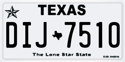 TX license plate DIJ7510