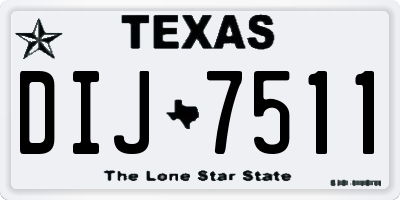 TX license plate DIJ7511