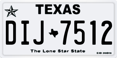 TX license plate DIJ7512