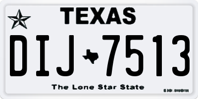 TX license plate DIJ7513