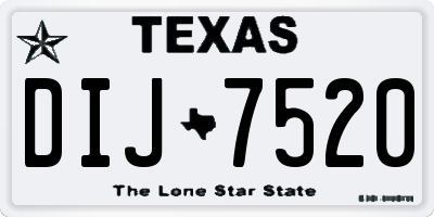 TX license plate DIJ7520