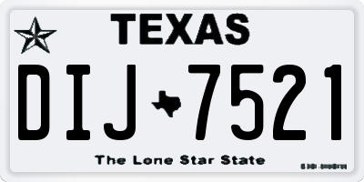 TX license plate DIJ7521