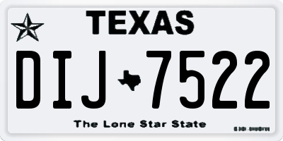 TX license plate DIJ7522