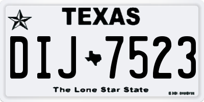 TX license plate DIJ7523