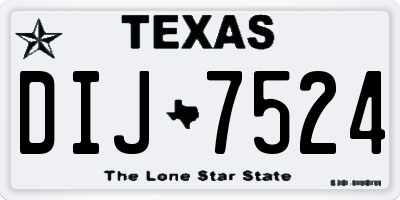 TX license plate DIJ7524