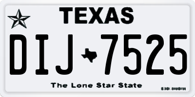 TX license plate DIJ7525
