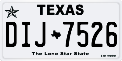 TX license plate DIJ7526