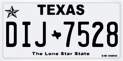 TX license plate DIJ7528