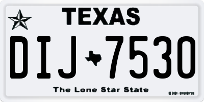 TX license plate DIJ7530