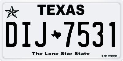 TX license plate DIJ7531