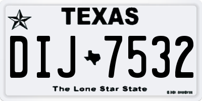 TX license plate DIJ7532