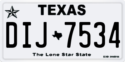 TX license plate DIJ7534
