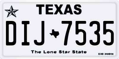 TX license plate DIJ7535