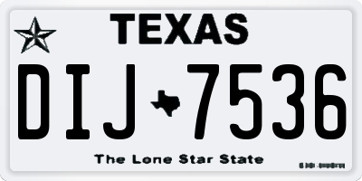 TX license plate DIJ7536