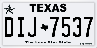 TX license plate DIJ7537