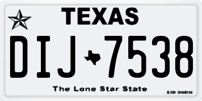 TX license plate DIJ7538