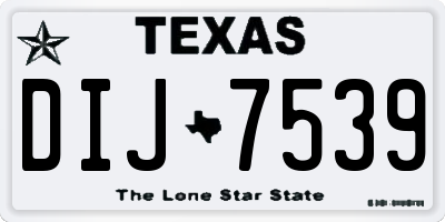 TX license plate DIJ7539