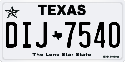 TX license plate DIJ7540