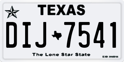 TX license plate DIJ7541