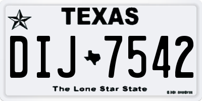 TX license plate DIJ7542