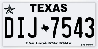 TX license plate DIJ7543
