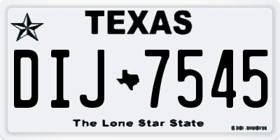 TX license plate DIJ7545