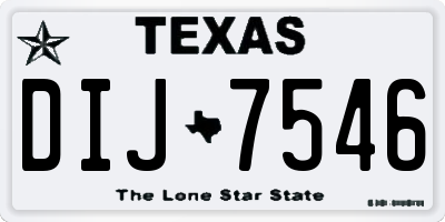 TX license plate DIJ7546