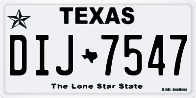 TX license plate DIJ7547